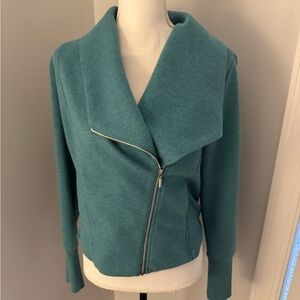 H by Halston Moto Jacket turquoise blue/green. Size 10